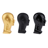 Maxbell Male Mannequin Manikin Head Glasses Caps Wigs Jewelry Display Stand Model Gold