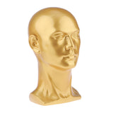 Maxbell Male Mannequin Manikin Head Glasses Caps Wigs Jewelry Display Stand Model Gold