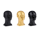 Maxbell Male Mannequin Manikin Head Glasses Caps Wigs Jewelry Display Stand Model Gold