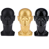 Maxbell Male Mannequin Manikin Head Glasses Caps Wigs Jewelry Display Stand Model Gold