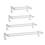 Maxbell Bathroom Wall Mounted Double Towel Rail Rack Holder Bar with Hooks 60cm(24