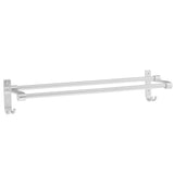 Maxbell Bathroom Wall Mounted Double Towel Rail Rack Holder Bar with Hooks 60cm(24")