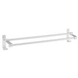 Maxbell Bathroom Wall Mounted Double Towel Rail Rack Holder Bar with Hooks 60cm(24")