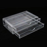 Maxbell Acrylic Jewelry Makeup Cosmetic Organizer Case Display Holder Box 2 Drawers