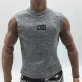 Maxbell 1/6 Scale Men's Vest Tank Top for 12 inch Male Action Figure Accessory Gray