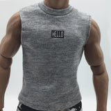 Maxbell 1/6 Scale Men's Vest Tank Top for 12 inch Male Action Figure Accessory Gray