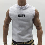 Maxbell 1/6 Scale Men's Vest Tank Top for 12 inch Male Action Figure Accessory White