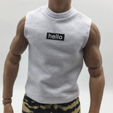 Maxbell 1/6 Scale Men's Vest Tank Top for 12 inch Male Action Figure Accessory White