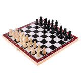 Maxbell Wooden International Chess Portable Folding Chessboard Game Set 21.2x21.2cm