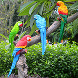Maxbell Realistic Animal Parrot Figure for Home Garden Statues Lawn Decoration Blue