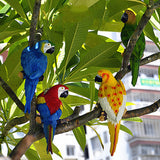 Maxbell Realistic Animal Parrot Figure for Home Garden Statues Lawn Decoration Blue