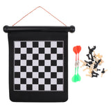 Maxbell 2in1 Portable Roll Up Chess Set Magnetic Dart Board Wall Hanging 39x31cm