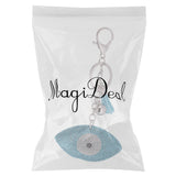 Maxbell Diamante Animal Eye Pendant Metal Key Ring Bag Decoration