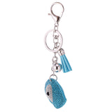 Maxbell Diamante Animal Eye Pendant Metal Key Ring Bag Decoration