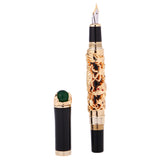 Maxbell JINHAO Golden DRAGON KING PLAY PEARL FINE 18KGP NIB FOUNTAIN PEN