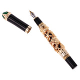 Maxbell JINHAO Golden DRAGON KING PLAY PEARL FINE 18KGP NIB FOUNTAIN PEN