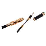 Maxbell JINHAO Golden DRAGON KING PLAY PEARL FINE 18KGP NIB FOUNTAIN PEN