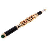 Maxbell JINHAO Golden DRAGON KING PLAY PEARL FINE 18KGP NIB FOUNTAIN PEN