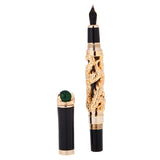 Maxbell JINHAO Golden DRAGON KING PLAY PEARL FINE 18KGP NIB FOUNTAIN PEN