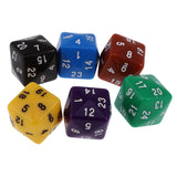 Maxbell Pack of 6pcs Multi Sided Dice for D&D TRPG Party Board Game Toys Opaque D24