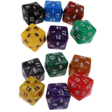 Maxbell Pack of 6pcs Multi Sided Dice for D&D TRPG Party Board Game Toys Opaque D24