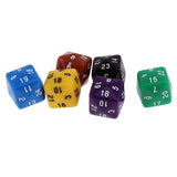 Maxbell Pack of 6pcs Multi Sided Dice for D&D TRPG Party Board Game Toys Opaque D24