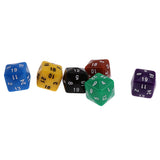 Maxbell Pack of 6pcs Multi Sided Dice for D&D TRPG Party Board Game Toys Opaque D24