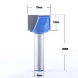 Maxbell 8mm Router CNC Engraving Woodworking V Groove Bottom Cleaning Bit 8x19mm