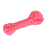 Maxbell 20m 10m Nylon Braided Rope for Camping Gardening Clothesline Pink-20m