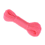 Maxbell 20m 10m Nylon Braided Rope for Camping Gardening Clothesline Pink-20m