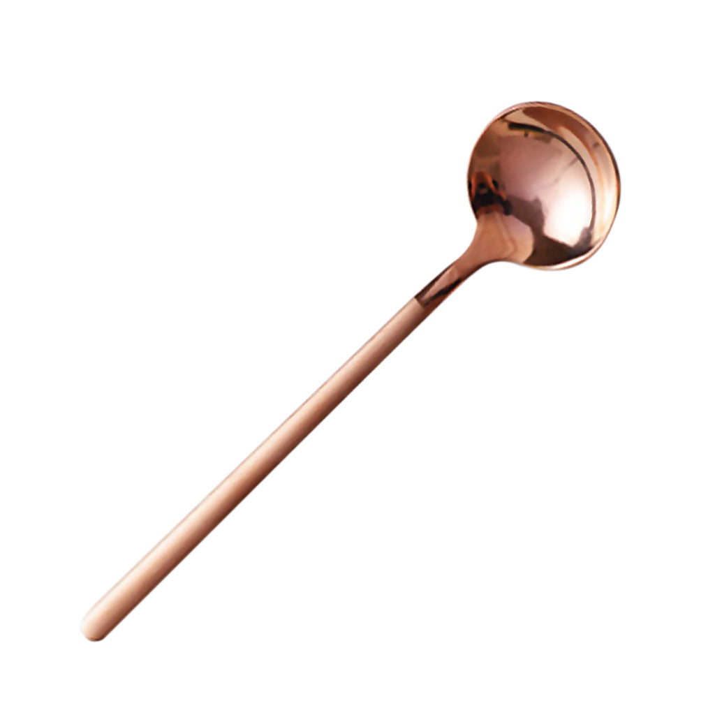 Maxbell Stainless Steel Teaspoon Coffee Spoons Long Ice Cream Flatware Rose Gold
