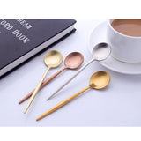 Maxbell Flatware Spoon Cutlery Square for Kitchen Dining Bar Hotel Cafe  Light Gold