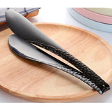 Maxbell Stainless Steel Cooking Kitchen Tong Bread Tongs Cake Fruit Pasta Food Black