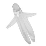 Maxbell Professional Cotton Full Body Beekeeping Jumpsuit with Veil Hood White XL