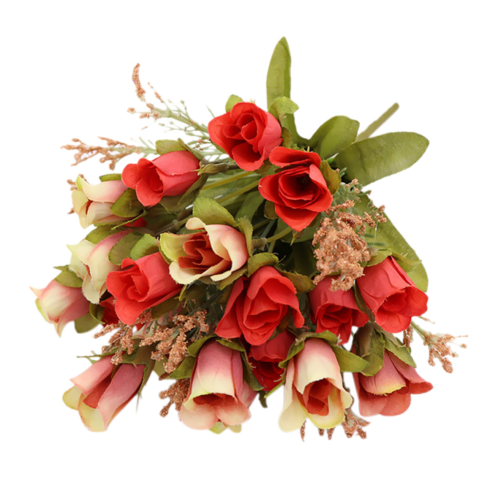 Maxbell Artificial Roses 20 Heads Bouquet for Home Garden Party Decoration Red