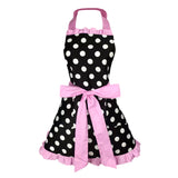 Maxbell Adjustable Apron Home Kitchen Cooking Women Cotton Aprons Bowknot Pink