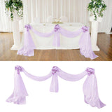 Maxbell Sheer Organza Fabric Bowknot Tulle Party Wedding Table Runner lavender