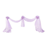 Maxbell Sheer Organza Fabric Bowknot Tulle Party Wedding Table Runner lavender