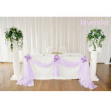 Maxbell Sheer Organza Fabric Bowknot Tulle Party Wedding Table Runner lavender