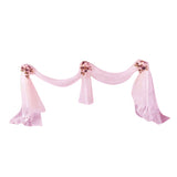 Maxbell Sheer Organza Fabric Bowknot Tulle Party Wedding Table Runner light pink