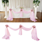 Maxbell Sheer Organza Fabric Bowknot Tulle Party Wedding Table Runner light pink