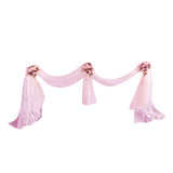 Maxbell Sheer Organza Fabric Bowknot Tulle Party Wedding Table Runner light pink