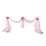 Maxbell Sheer Organza Fabric Bowknot Tulle Party Wedding Table Runner light pink