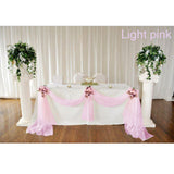 Maxbell Sheer Organza Fabric Bowknot Tulle Party Wedding Table Runner light pink