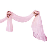 Maxbell Sheer Organza Fabric Bowknot Tulle Party Wedding Table Runner light pink