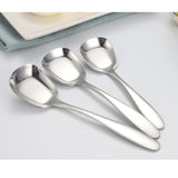 Maxbell Polished Spoon Cutlery Square for Kitchen Dining Bar Hotel Cafe Silver