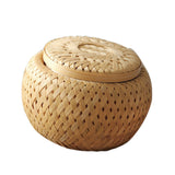 Maxbell Natural Round Bamboo Tea Box Candy Dried Foods Jar Container Storage L