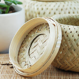 Maxbell Natural Round Bamboo Tea Box Candy Dried Foods Jar Container Storage L