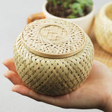 Maxbell Natural Round Bamboo Tea Box Candy Dried Foods Jar Container Storage L