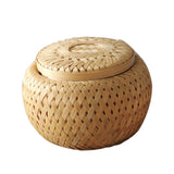 Maxbell Natural Round Bamboo Tea Box Candy Dried Foods Jar Container Storage L